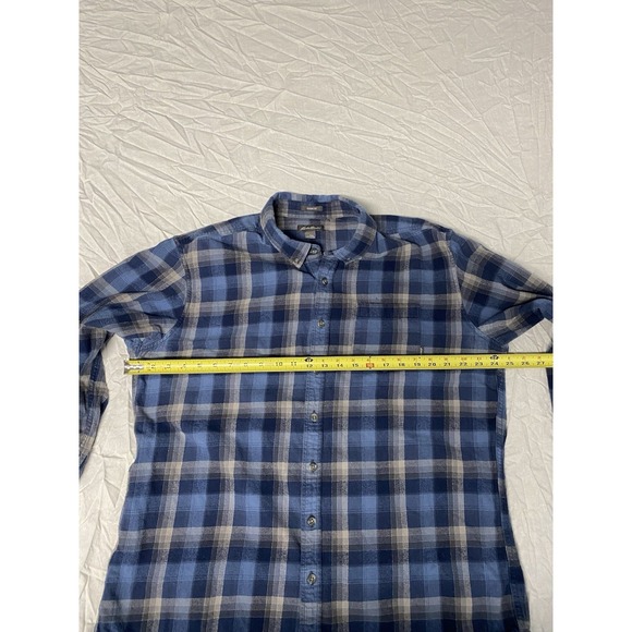 Eddie Bauer Mens TXL Classic Fit Blue Plaid Button Down Shirt - Picture 6 of 11